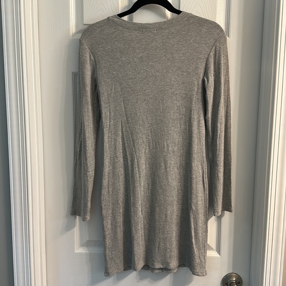 Gray Ribbed Long Sleeve Mini Dress - BP Small - Picture 3 of 7